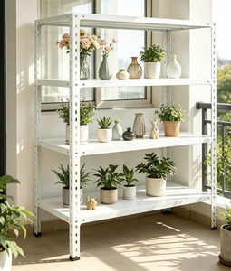 Étagère de rangement robuste en acier profilé, unité d'étagérage métallique multi-niveaux pour entrepôt et maison, organisateur de présentation - Product Image 4