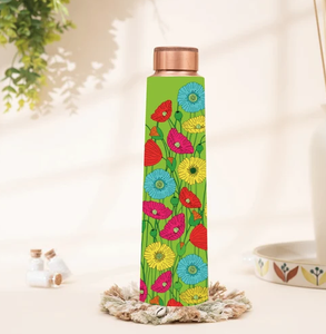 Elegante Recipiente de Agua de Cobre con Diseño Floral Colorido, Ideal para la Hidratación Diaria en el Hogar, Viajes y Fiestas - Product Image 1