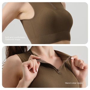 เสื้อชั้นในกีฬาแบบ Racerback สำหรับทุกเพศ รองรับทรงสูง คอสูง ไซส์ใหญ่ ครอบคลุมเต็มตัว มีฟองน้ำเสริม ไร้โครง ระบายอากาศได้ดี ปรับได้ - Product Image 4