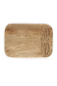 เขียงไม้สักแกะสลักลายใบไม้ งานฝีมือ รูปทรงใบไม้ ผิวเรียบ ทนทาน ปลอดภัยสำหรับอาหาร ใช้เสิร์ฟในครัว - Product Image 3