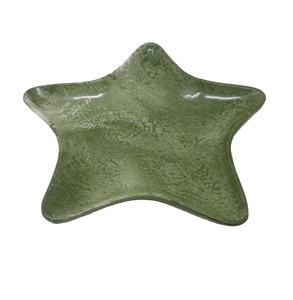 Bol et plat en résine indienne moderne, écologique, poli à la main, en forme d'étoile, vert, passe au lave-vaisselle, pour la décoration de fête et de la maison, fabriqué en Inde - Product Image 1