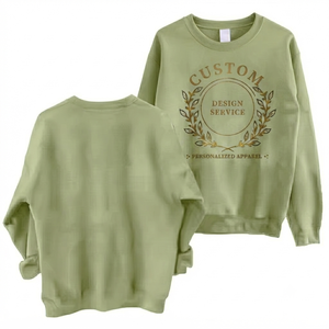เสื้อสเวตเชิ้ตคอกลมสีเขียวมะกอกสำหรับผู้หญิง แขนทรงกระบอกบุซับใน ผ้าฟลีซ พิมพ์โลโก้ตามสั่ง ผลิตจากโพลีเอสเตอร์ - Product Image 1