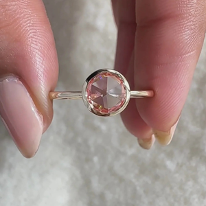 Anillo de Oro Amarillo con Corte Rosa Redondo, Anillo de Diamante Cultivado en Laboratorio de 1.00 Quilates con Corte Marquesa, Anillo de Compromiso, Anillo de Boda, Joyería, Anillo de 14k - Product Image 6