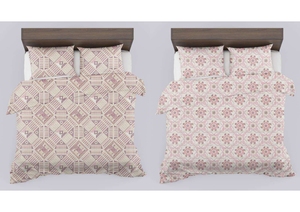 100% Cotton Reversible <b>Comforter</b> <b>Set</b> 2 Pillow Covers | Geometric Pattern | 400TC Thread Count Everyday Use Fade Resistant - Product Image 3