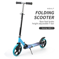 Trottinette adulte OEM avec grandes roues de 200 mm, frein arrière et guidon réglable pour adolescents et adultes