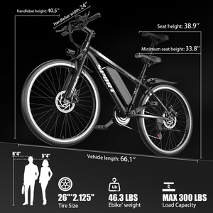 Bicicleta eléctrica de montaña con batería de litio de 48V 10AH y neumáticos de 26*2.215 pulgadas, disponible en almacén de la UE. - Product Image 2