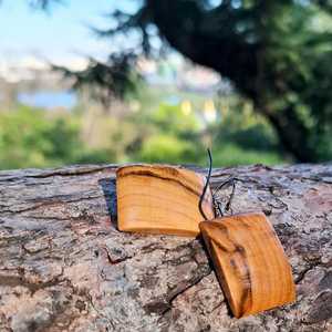Boucles d'oreilles en bois naturel avec connecteurs, style bohème, boucles d'oreilles pendantes en bois pour femmes, accessoires de bijoux - Product Image 1
