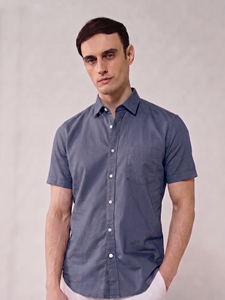 Chemises décontractées tissées respirantes Enovate 100 % coton avec logo au dos et manches courtes pour hommes - Product Image 4