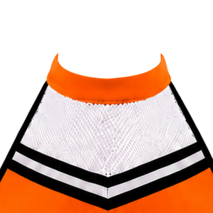 Haut court de cheerleading orange, uniforme de danse pour équipe sportive, tenue de performance pour compétition, vêtements de sport et d'entraînement - Product Image 3