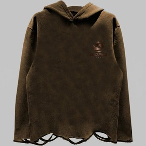 เสื้อฮู้ดดี้ผู้ชายทรงโอเวอร์ไซส์ ปี 2026 OEM คุณภาพสูง สำหรับฤดูหนาว ปักลาย ตกแต่งชายเสื้อแบบดิบ หนานุ่ม ซักย้อมสีแบบแอซิดวอช ไหล่ตก - Product Image 1