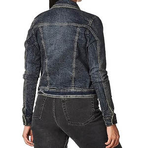 Wholesale Women's Classic Black Denim Jacket <b>Long</b> Sleeve Slim Fit Button Up Casual Outerwear Spring Fall Fashion <b>Coat</b> - Product Image 4