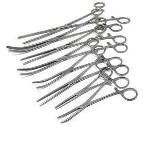 ชุดคีมหนีบห้ามเลือด 8 ชิ้น แบบตรงและโค้ง ทำจากสแตนเลสสตีล พร้อมตัวล็อค อุปกรณ์ผ่าตัด ชุดเครื่องมือมืออาชีพ - Product Image 1