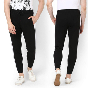 Pantalon de jogging décontracté pour homme en coton, anti-plis, à braguette zippée, poids moyen, teint uni, imprimé, avec logo personnalisé, faible MOQ - Product Image 4