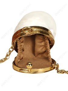 Pochette de soirée en coquillage naturel Turbo Shell avec cadre doré, sac à main de luxe au style côtier pour l'exportation OEM - Product Image 6