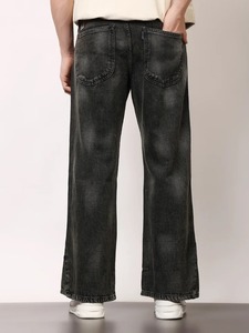Jean en denim premium pour homme, coupe large, écologique, taille mi-haute, style décontracté pour le bureau - Product Image 4