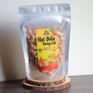 250g Nueces de Anacardo Tostadas con Cáscara, Transparentes, con Cierre, Certificadas ISO, Sabor a Mantequilla Salada, Dong Phu Vietnam, Orgánicas Premium W180 - Product Image 1