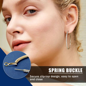 Elegantes pendientes de aro de moissanita atmosféricos, de plata de ley 925, con incrustaciones de moissanita, para mujer. - Product Image 5
