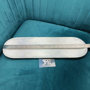 Plateau long en résine blanche artisanal avec finition marbrée élégante, style ange, pour servir des collations, décoration d'intérieur, présentation sur table - Product Image 1