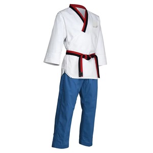 Adult Taekwondo Gi High Quality Polyester/Cotton <b>Blend</b> Smooth Texture Reinforced Seams Comfortable Jiu Jitsu Kimono Front - Product Image 2