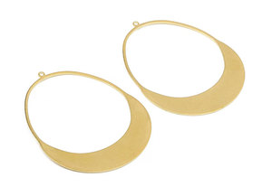 Handmade Gold Crescent Moon <b>Hoop</b> <b>Earrings</b> Large <b>Solid</b> Teardrop Minimalist Boho Statement Jewelry Wholesale by Hari Om Creations - Product Image 3