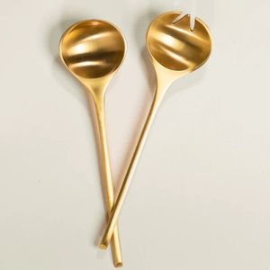 Stylish Stainless Steel Salad Serving Spoon And Fork Set Perfect For <b>Buffet</b> Parties And Family Gatherings - Product Image 5