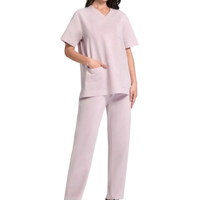 Women <b>Doctor</b> Hospital Scrub <b>Sets</b> Woven Fabric Seamless Fusing Needle Detection Modern Zip Design Wide Leg Pants Easy Movement - Product Image 3