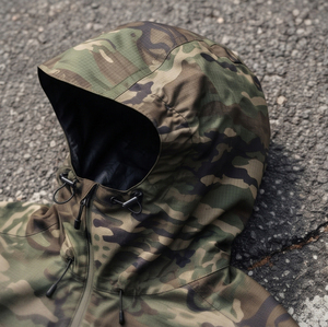 Chaqueta Impermeable con Capucha para Hombre, Estilo Casual, Cierre de Cremallera, Cortavientos, Estilo Urbano, Chaqueta de Camuflaje para Lluvia - Product Image 5