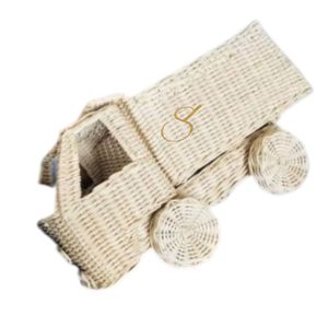 Camion benne en rotin naturel fait main, le plus vendu, pour la décoration de chambre d'enfant, fabriqué au Vietnam - Product Image 3