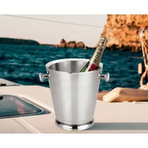 Seau à glace en métal contemporain pour un service élégant des boissons, idéal pour la maison, les bars, les restaurants, les événements, les mariages et les célébrations. - Product Image 1