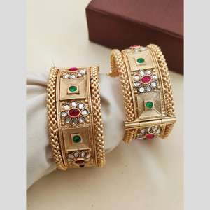Openable <b>Bangles</b> <b>Set</b> Gold-Plated Pota Stone Fine Jewelry Collection - Product Image 1