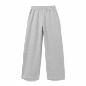 Pantalones Deportivos Anchos DRIFT Heather Grey para Hombre, Pantalones de Felpa con Detalles Laterales, OEM ODM - Product Image 2