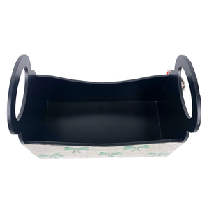 Bol à fruits rectangulaire fait à la main en MDF avec incrustation de Capiz Panier décoratif à motif d'arc vert pour la maison et la table de cuisine pour les fêtes - Product Image 5