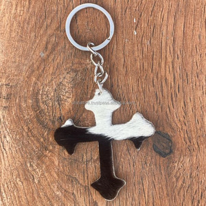 Vente chaude nouveau Design porte-clés en cuir de vachette porte-clés en cuir de fourrure véritable porte-clés élégant forme Unique porte-clés de luxe - Product Image 5