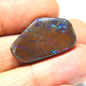 Opale de Boulder australienne naturelle, cabochon, opale solide, pierre précieuse en vrac, opale de Boulder australienne à feu bleu, pierre faite à la main pour bijoux - Product Image 1