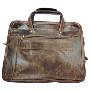 Elegant <b>Office</b> Genuine Leather Laptop Briefcase Satchel Bag Soft <b>Computer</b> Messenger Bag for Men and Women Travel Handbag - Product Image 1