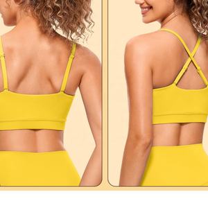 Soutien-gorge de sport anti-choc Logo personnalisé Vêtements sans manches Stringer Gym Yoga Débardeurs pour femmes Fitness Workout Soutien-gorge de sport confortable - Product Image 5