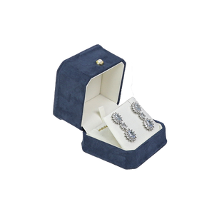 Caja de Joyería Rectangular Pequeña de Gamuza para Pendientes con Organizador de Papel Impreso Personalizado 75x75x60mm Día de San Valentín - Product Image 3