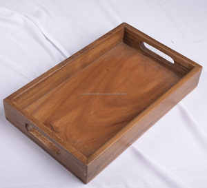 Bandeja de servicio de madera artesanal india de alta calidad superior estándar Natural Acacia Mango Shisham madera de pino artículo al por mayor - Product Image 1