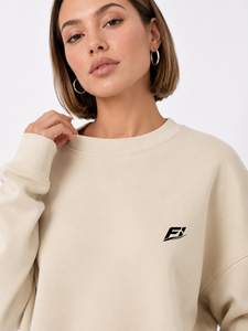 Conjunto de sudadera de cuello redondo para mujer, jersey de manga larga con pantalones cargo de pierna ancha y bolsillos, conjunto informal de dos piezas a juego - Product Image 5
