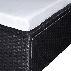 Grand ensemble de salon modulaire en rotin PE noir pour jardin - Product Image 3