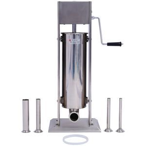 Poussoir à Saucisses Commercial en Acier Inoxydable à Double Vitesse 7LB/3, Remplisseur de Viande Vertical avec 4 Tubes de Remplissage pour Usage Domestique et Professionnel - Product Image 1