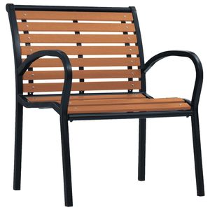 2pcs nero e marrone Patio sedie in acciaio resistente e materiale WPC - Product Image 2