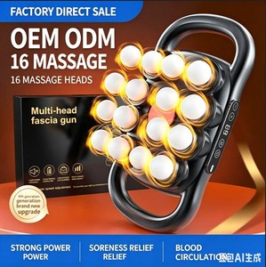 Pistolet de massage multi-têtes à percussion pour tissus profonds, vente en gros d'usine, OEM ODM, récupération musculaire, relaxation corporelle complète AS - Product Image 2
