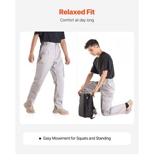 Pantaloni Cargo da uomo XXL taglia resistente alla fiamma Multi-tasche abbigliamento di sicurezza colore grigio - Product Image 3