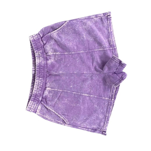 Shorts décontractés pour femmes, coupe haute, style vintage, délavé foncé, très tendance, avec impression numérique, en tissu extensible, coupe ample et respirante, logo personnalisable - Product Image 6