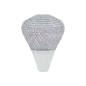 Moissanite Round Diamond Hip Hop Cocktail <b>Ring</b> 925 Sterling <b>Silver</b> Bustdown For <b>Mens</b> Anniversary Party Gift For Friends - Product Image 5