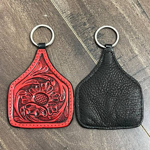 Porte-clés en cuir véritable artisanal, motif floral, style western, multicolore, pour clés de voiture, vente en gros - Product Image 6