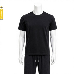 Bespoke Customized Samavia Men's Summer Workout Two-Piece <b>Set</b> Ultra Thin <b>Knitted</b> Pants Light Top V-neck Loose Fit Quick T-Shirt - Product Image 5