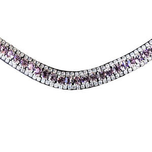 Impresionante banda para cejas de caballo de cuero italiano, cristales de corte prémium, color negro, plateado y gris, 3 filas, en todos los tamaños y colores, venta al por mayor - Product Image 6