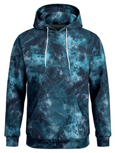 Sweat à capuche pour homme à imprimé géométrique, en polyester sublimé, style streetwear décontracté, coupe classique, pour l'automne - Product Image 2